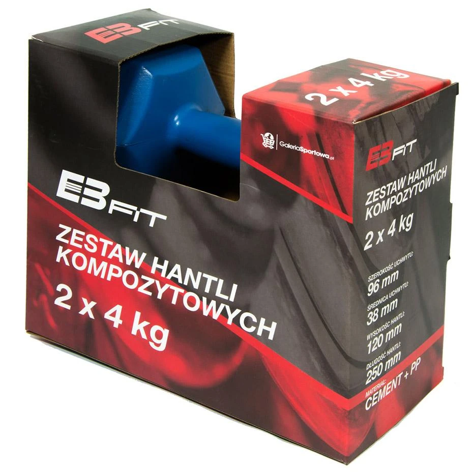 Enero Hantelių rinkinys EB Fit, 2x4kg, mėlynas