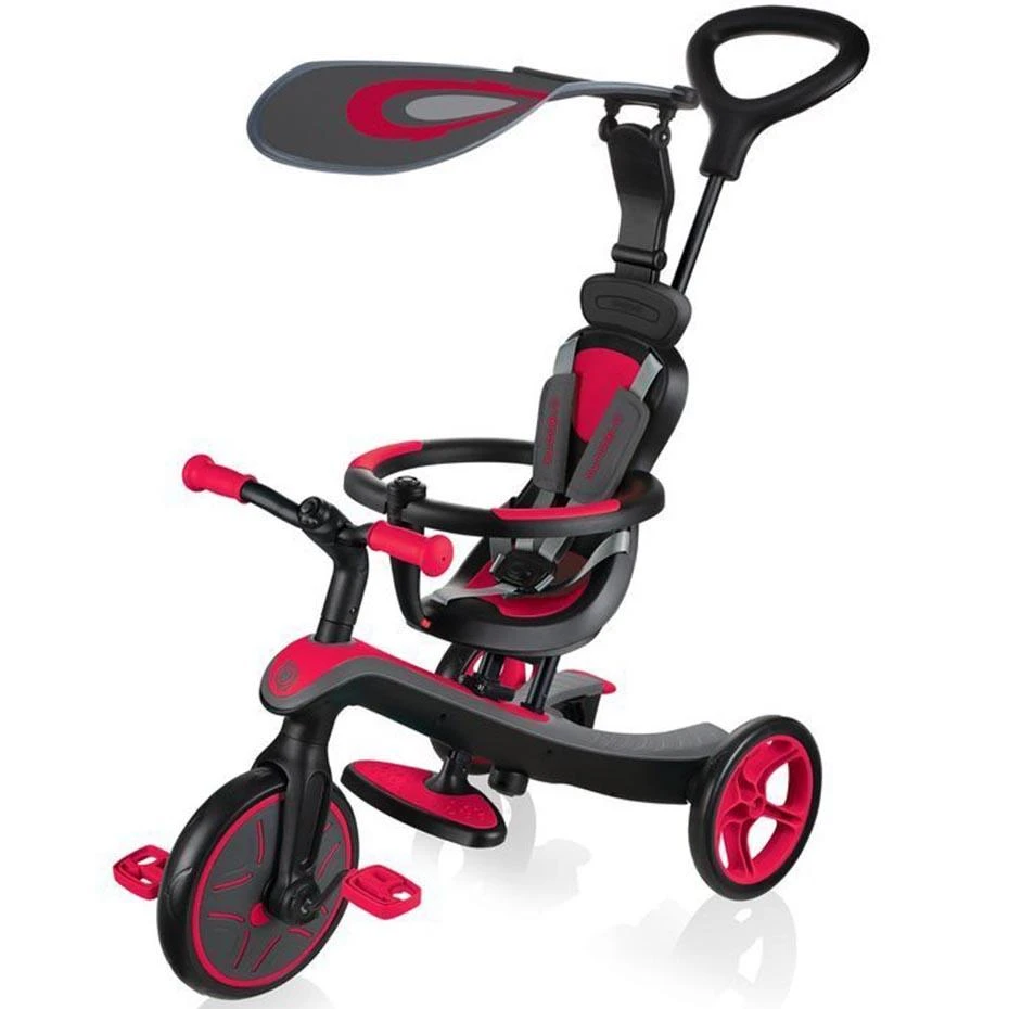 Daugiafunkcinis triratukas Globber Explorer Trike 4in1, raudonas, 632-102
