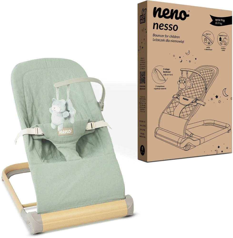 Neno NESSO LIGHT Žalias - BED SEAT FOR BABIES