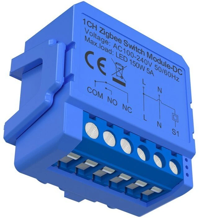 1 kanalo „ZigBee“ jungiklio modulis su bevoltiniu kontaktu „Avatto ZWSM16-DC32V-1“