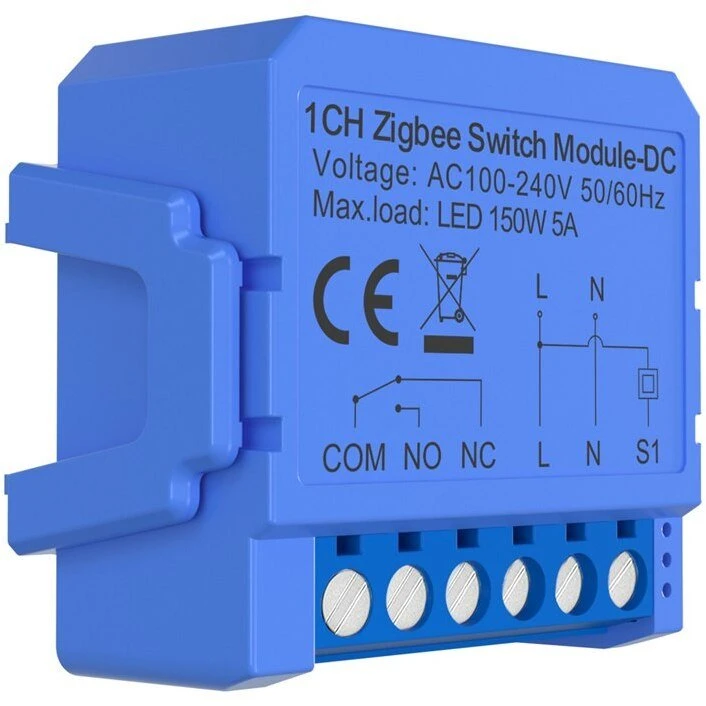 1 kanalo „ZigBee“ jungiklio modulis su bevoltiniu kontaktu „Avatto ZWSM16-DC32V-1“