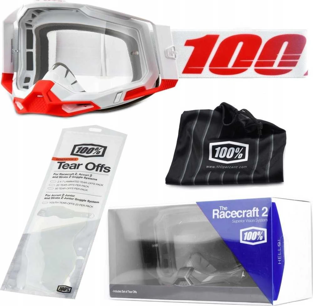 100 % apsauginiai akiniai 100 % RACECRAFT 2 ST-KITH (Permatomas stiklas nuo rasojimo, LT 88 % -92 % + 10 Slydimas) (NAUJIENA)
