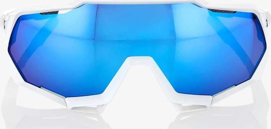 Blue Mėlyna 100% 100% SPEEDTRAP Matte Baltas akiniai - HiPER Mėlyna Multilayer Mirror Lens (Lenses Mėlyna Multilayer Multilayers LT 13% + Clear Lenses LT 93%) (NAUJIENA 2021)