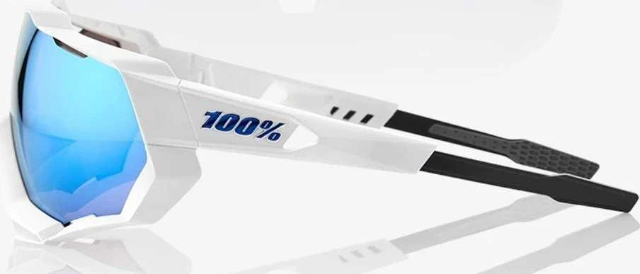 Blue Mėlyna 100% 100% SPEEDTRAP Matte Baltas akiniai - HiPER Mėlyna Multilayer Mirror Lens (Lenses Mėlyna Multilayer Multilayers LT 13% + Clear Lenses LT 93%) (NAUJIENA 2021)