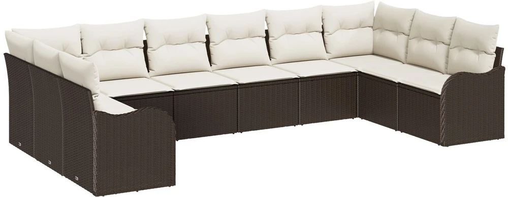 Sodo Sofų Rinkinys Ruda 344 x 177,5 x 85 cm poliratanas
