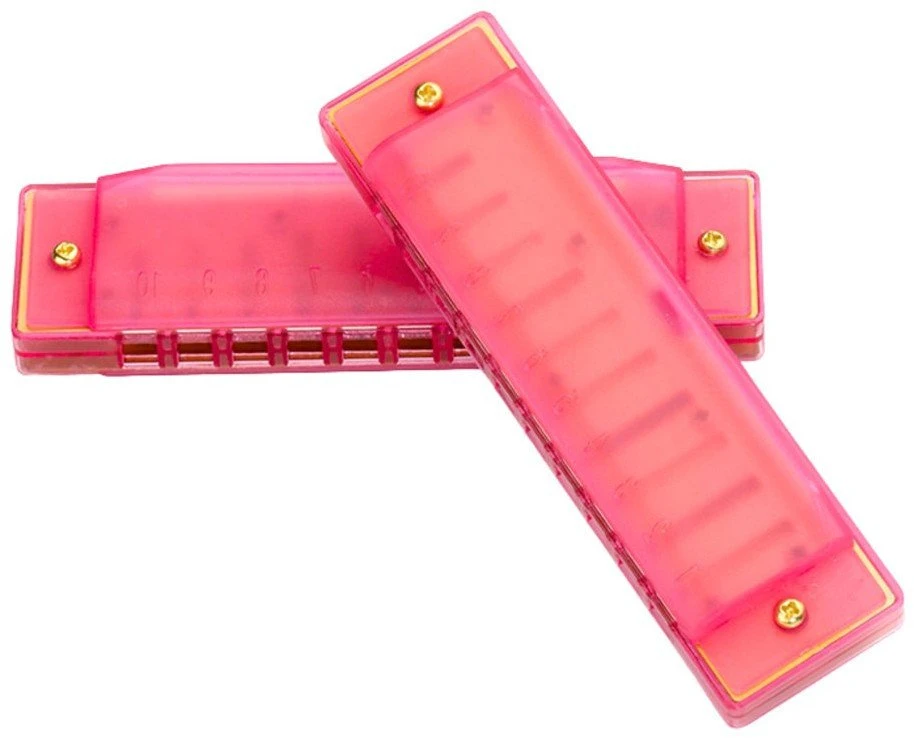 Lean Toys Lūpinė armonikėlė su 10 skylučių, rožinė