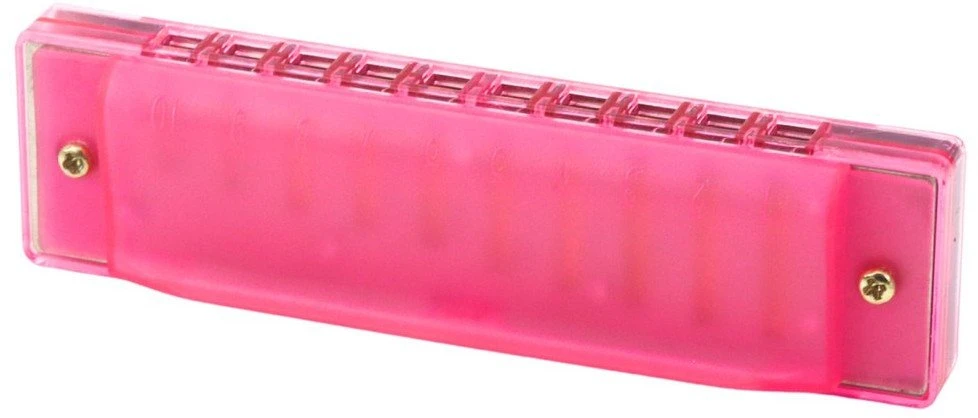 Lean Toys Lūpinė armonikėlė su 10 skylučių, rožinė