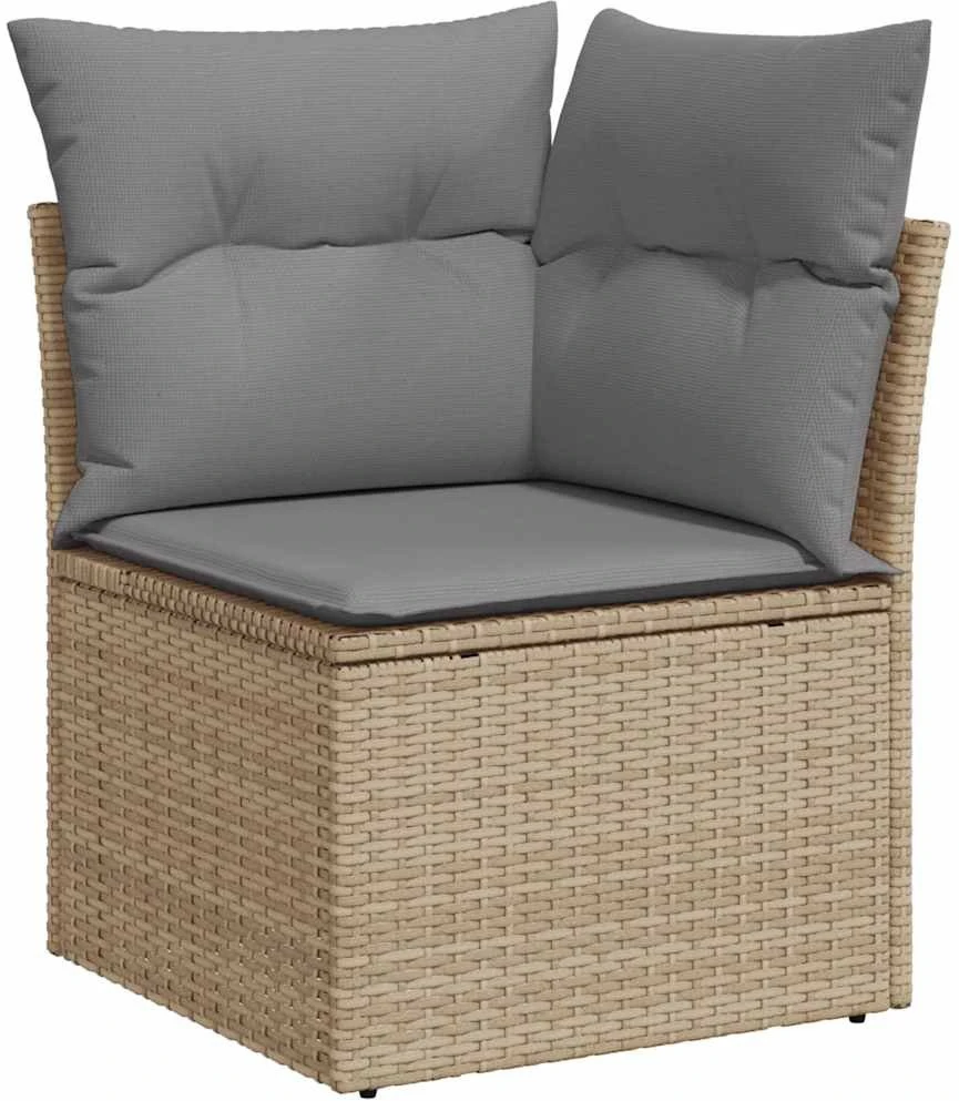 Sofa Sofos komplektas su pagalvėlėmis, 10 dalių, poliratanas/akacija