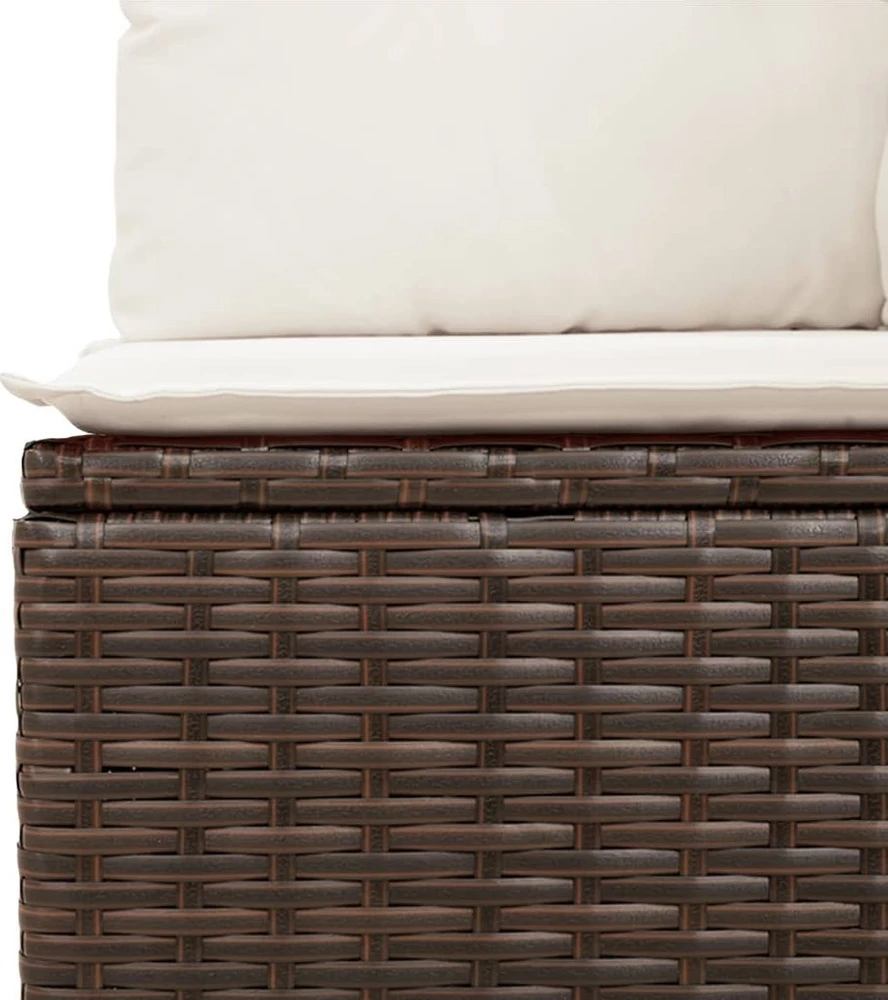 Lauko baldų komplektas Sodo komplektas su pagalvėlėmis, 10 dalių, rudas, poliratanas