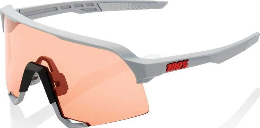 100% Akiniai 100% S3 Soft Tact Stone Pilkas - HiPER Coral Lens (Coral Lenses LT 52% + Clear Lenses LT 93%)