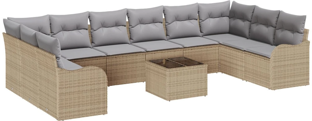 Lauko baldų komplektas Sodo Sofų Rinkinys Smėlio 55 x 55 x 37 cm poliratanas