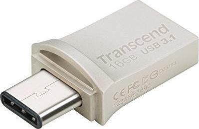 TRANSCEND 128GB USB3.0 Pen Drive OTG Type A&C Sidabrinis
