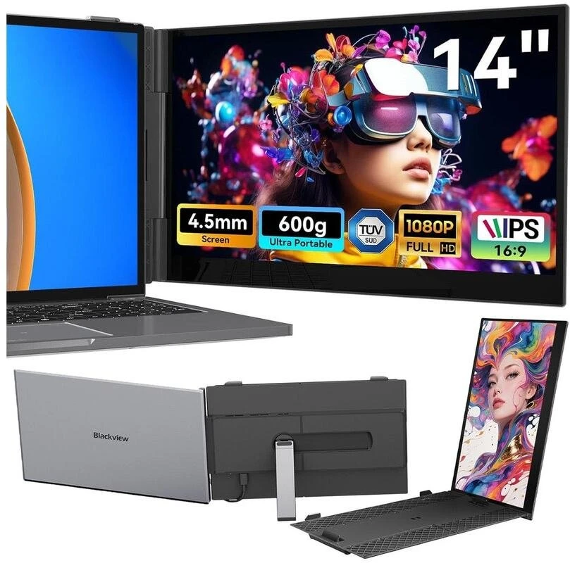 Monitorius „Blackview“ 14 colių nešiojamas dviejų monitorių televizorius SCM6