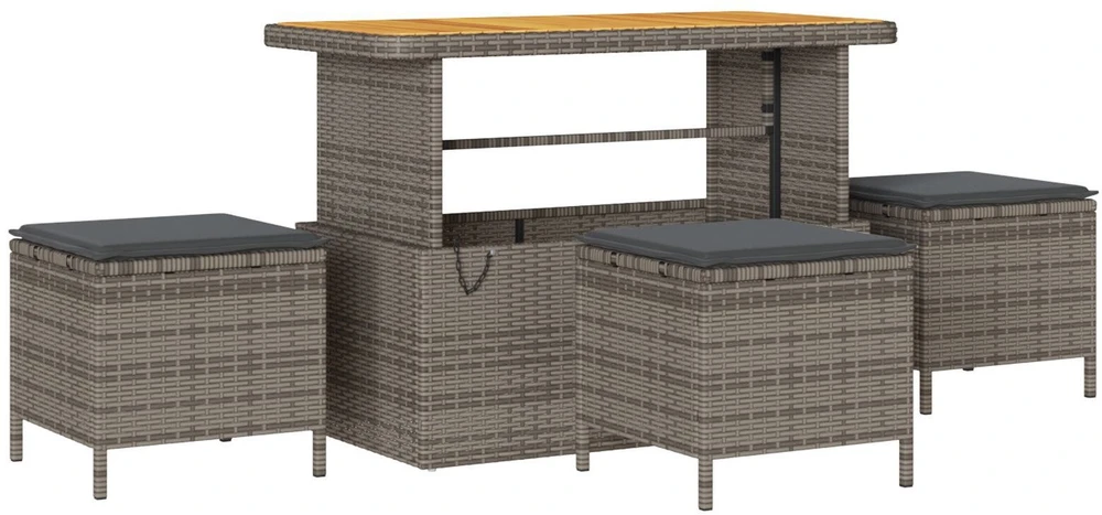 Sodo Sofų Rinkinys 14 vnt. 13-Vietų skaičius Pilka Poli ratanas