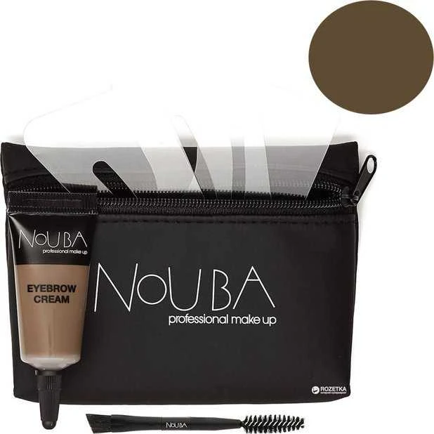 15 „Nouba“ rinkinys: „Nouba“ antakiai + „Nouba“ antakių gelis, 7 ml + tekstilinė makiažo dėžutė (Juodas)