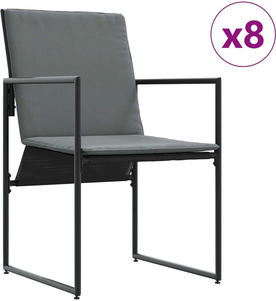 Lauko baldų komplektas Sodo valgomojo komplektas 13 vnt. Juoda Plienas