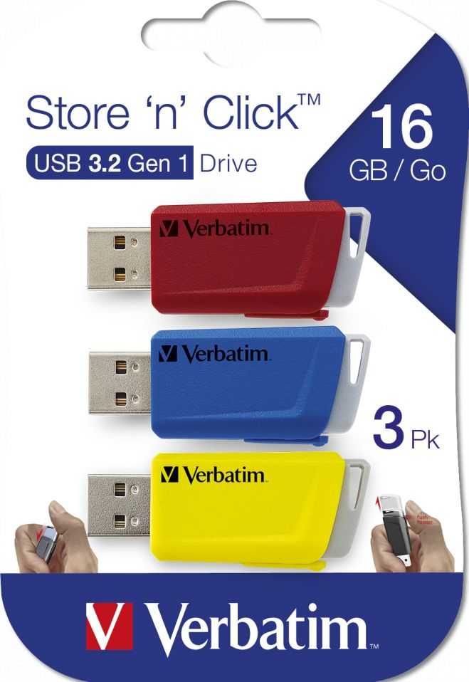 USB atmintinė Verbatim Store 'n' Click, 16 GB (49306)