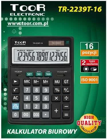 Toor Electronic TR-2239 stalinis 16 skaitmenų skaičiuotuvas