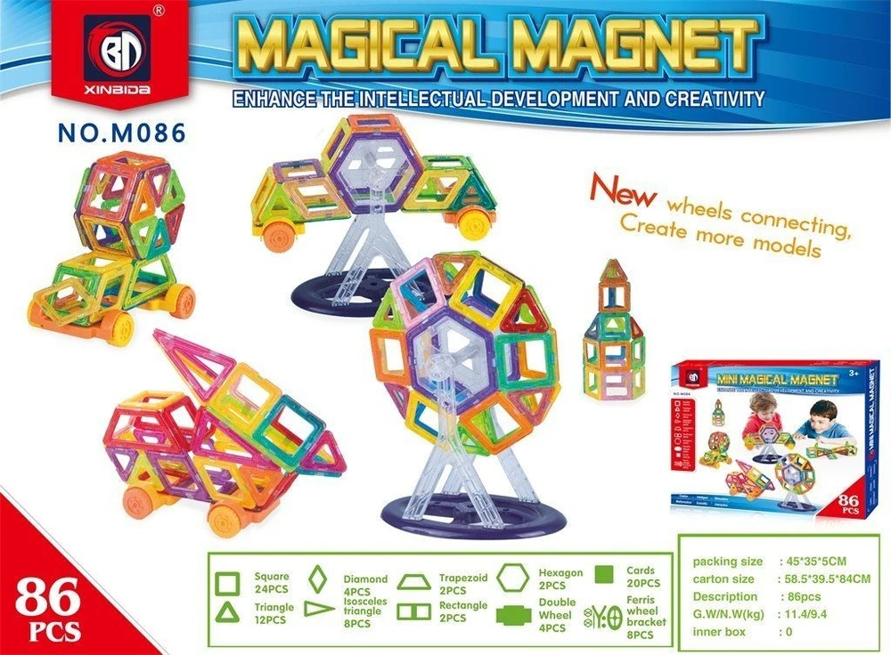 Ramiz Rinkinys Magnetic Blocks 86 dalys