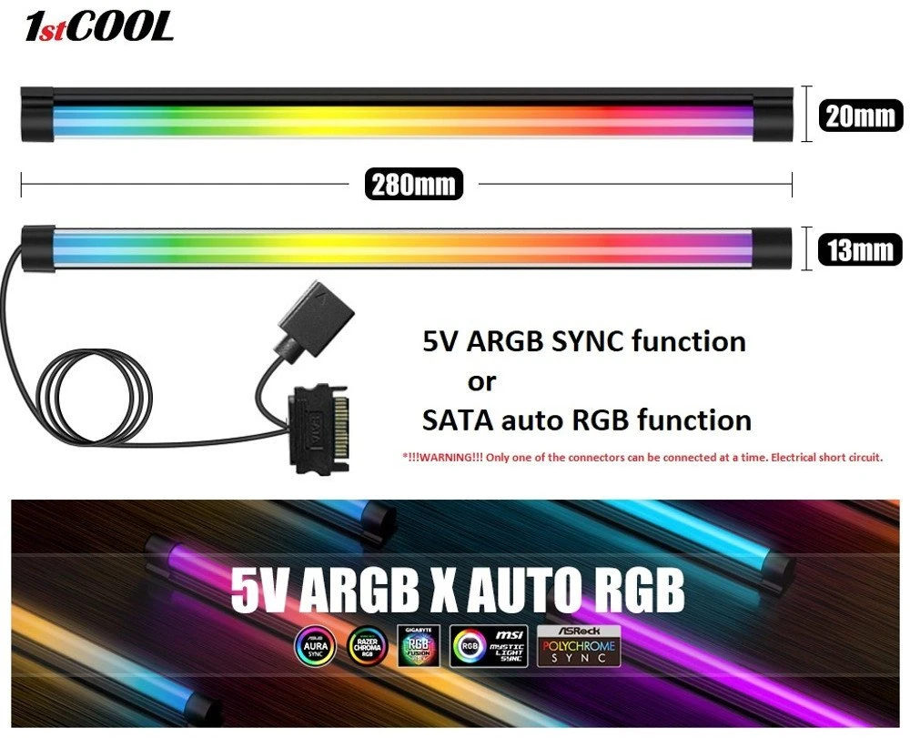1St Cool AURA EVO LED juostos su jungtimis ir matmenimis