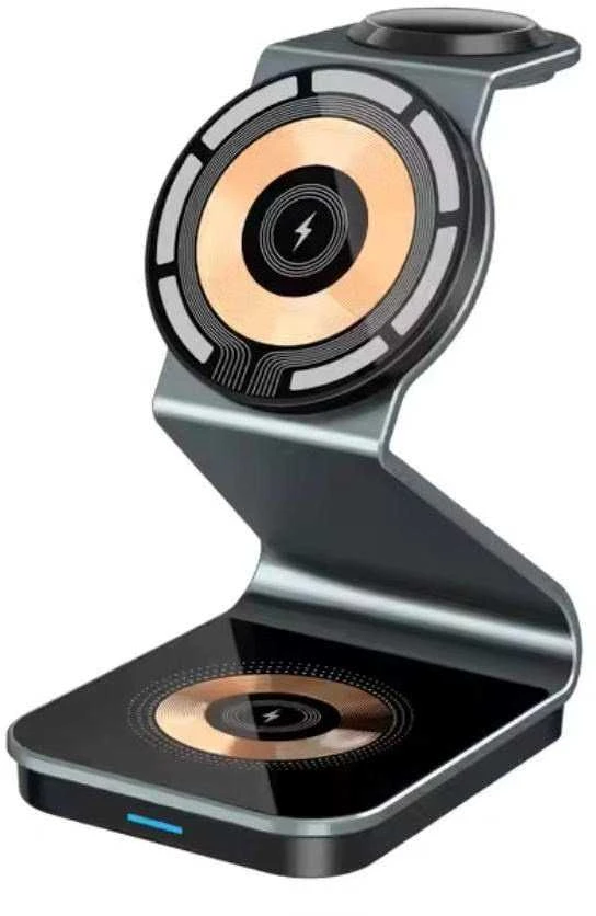 1st Cool Įkroviklis 1stCOOL Wireless QI kroviklis stotelė 3v1, 21W, MagSafe, USB-C, juoda