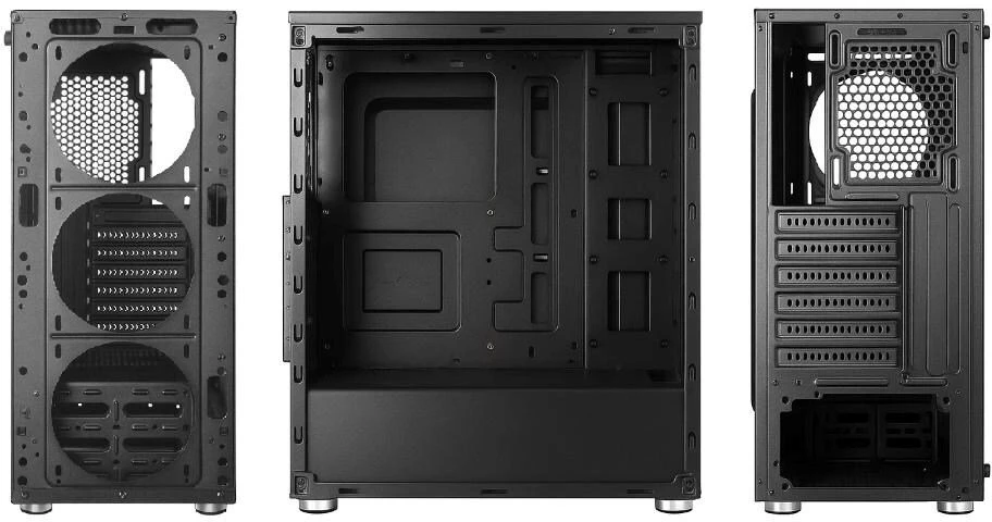 1St Cool 1stCOOL Rainbow Mid Tower ATX AU Korpusas permatomas šoninis skydelis 4x 120mm ventiliatoriai 650W 88+ juoda