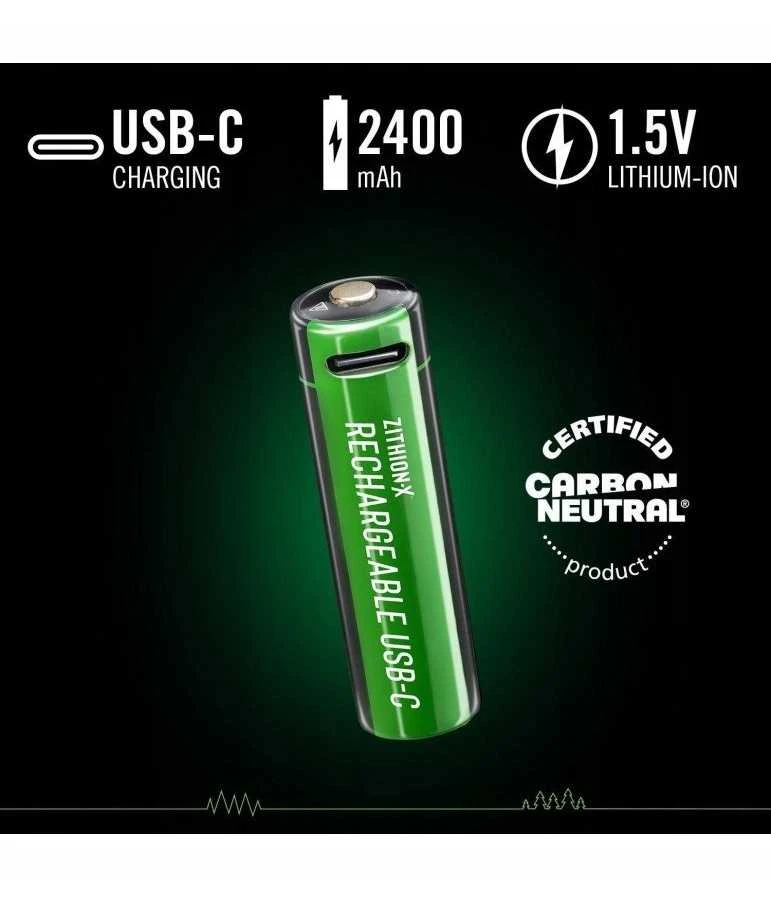 „Coast AA“ įkraunamos baterijos 1,5 V, 2400 mAh, USB-C, 4 vnt.