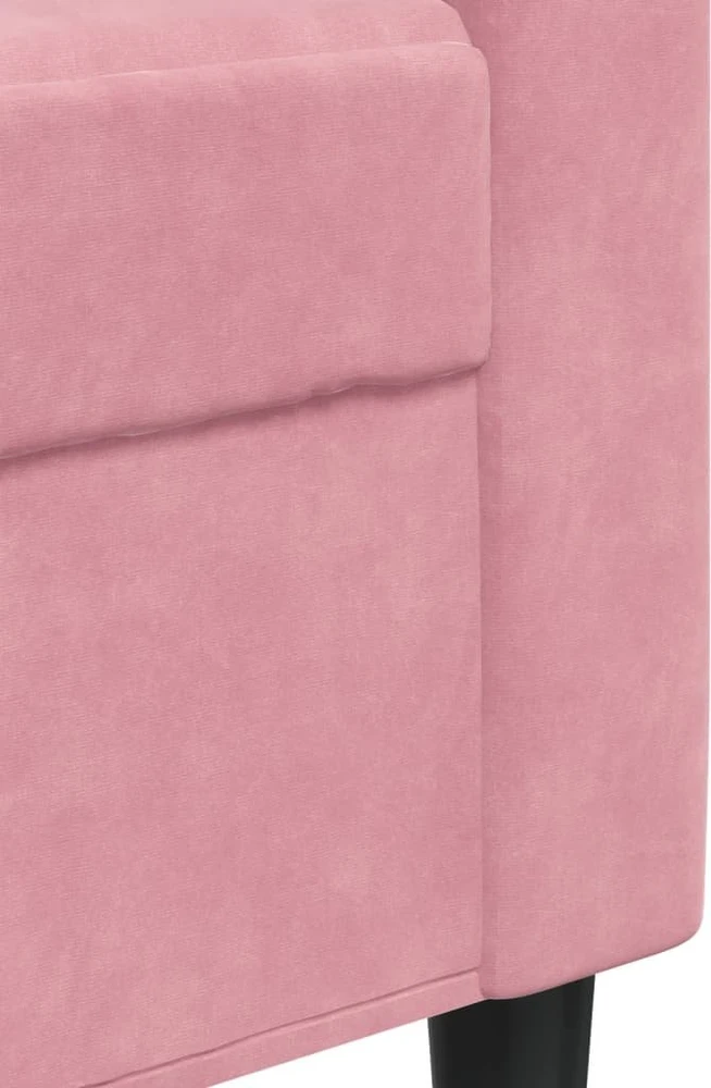 Sofa Sofos komplektas su pagalvėlėmis, 2 dalių, rožinis, aksomas