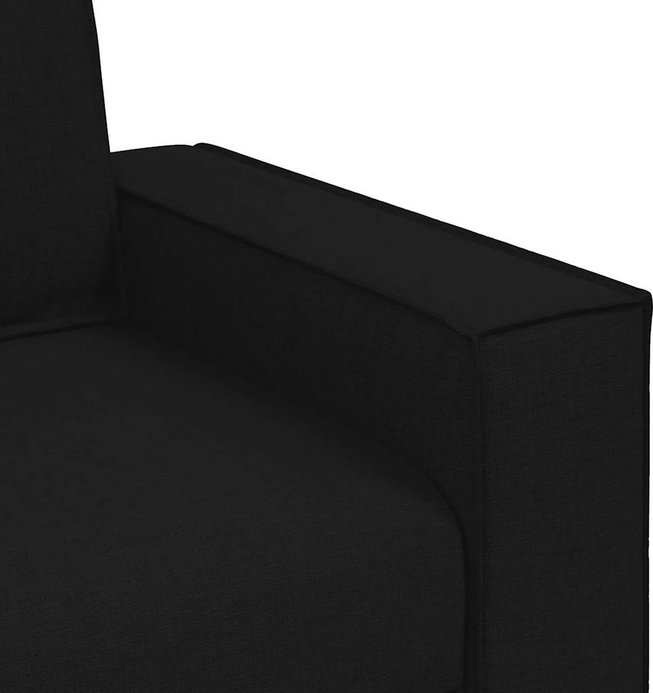 Sofa Dviejų dalių sofos komplektas su pagalvėlėmis, juodas audinys