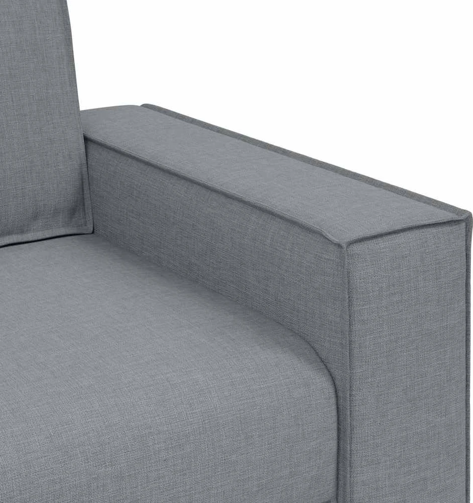 Sofa Dviejų dalių sofos komplektas su pagalvėlėmis, šviesiai pilkas audinys