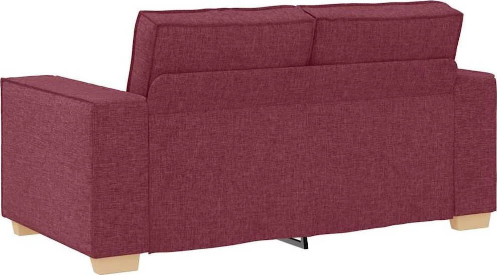 Sofa Dviejų dalių sofos komplektas su pagalvėlėmis, vyno raudonumo audinys