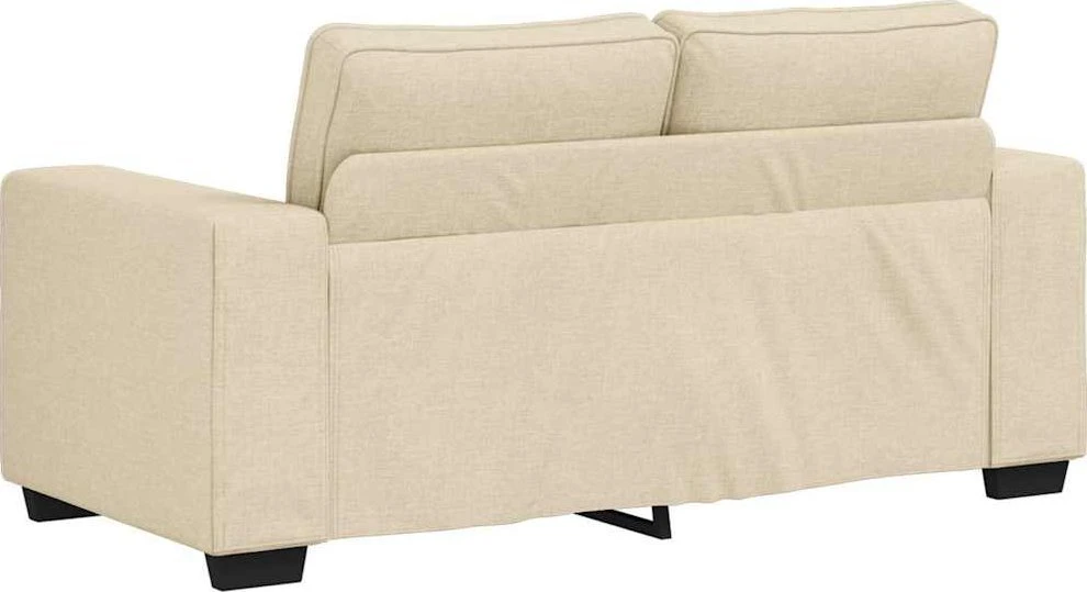 Sofa Dviejų dalių sofos komplektas su pagalvėlėmis, kreminės spalvos audinys