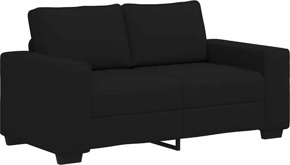 Sofa Dviejų dalių sofos komplektas su pagalvėlėmis, juodas audinys