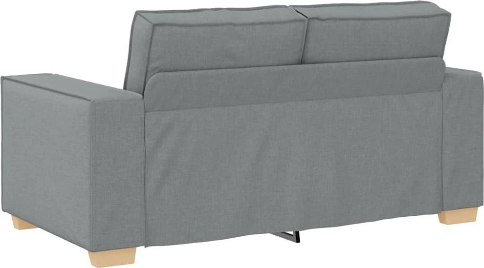 Sofa Dviejų dalių sofos komplektas su pagalvėlėmis, šviesiai pilkas audinys