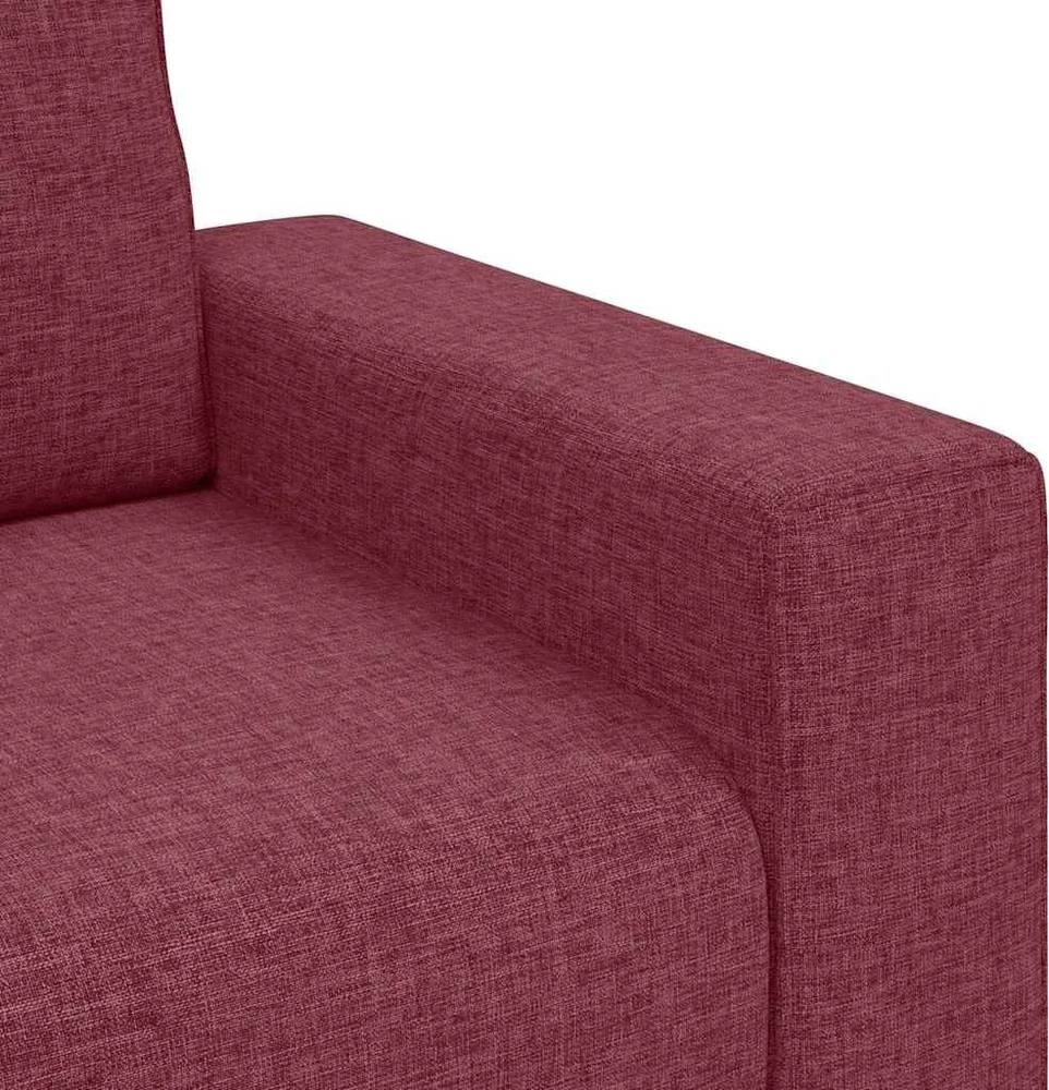 Sofa Dviejų dalių sofos komplektas su pagalvėlėmis, vyno raudonumo audinys