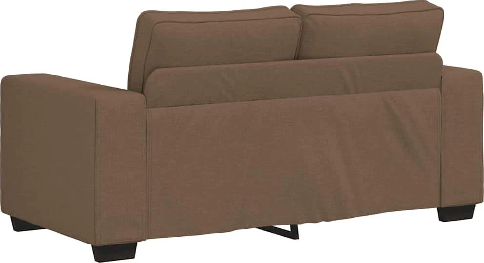 Sofa Dviejų dalių sofos komplektas su pagalvėlėmis, rudas audinys