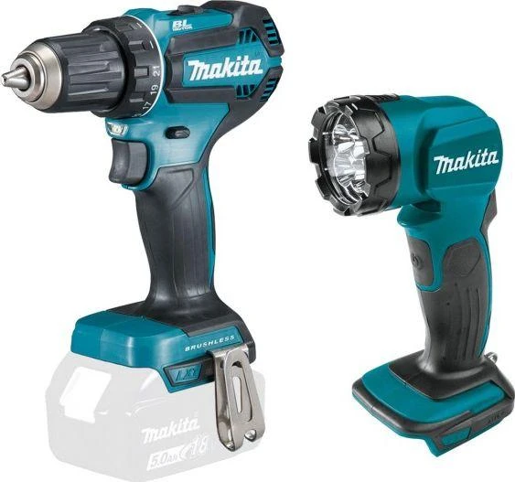 Makita suktuvas DDF485 ir prožektorius DML815