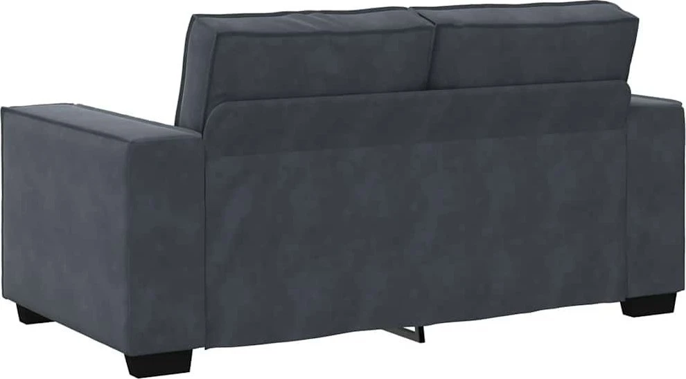 Sofa Dviejų dalių sofos komplektas su pagalvėlėmis, tamsiai pilkas, aksomas