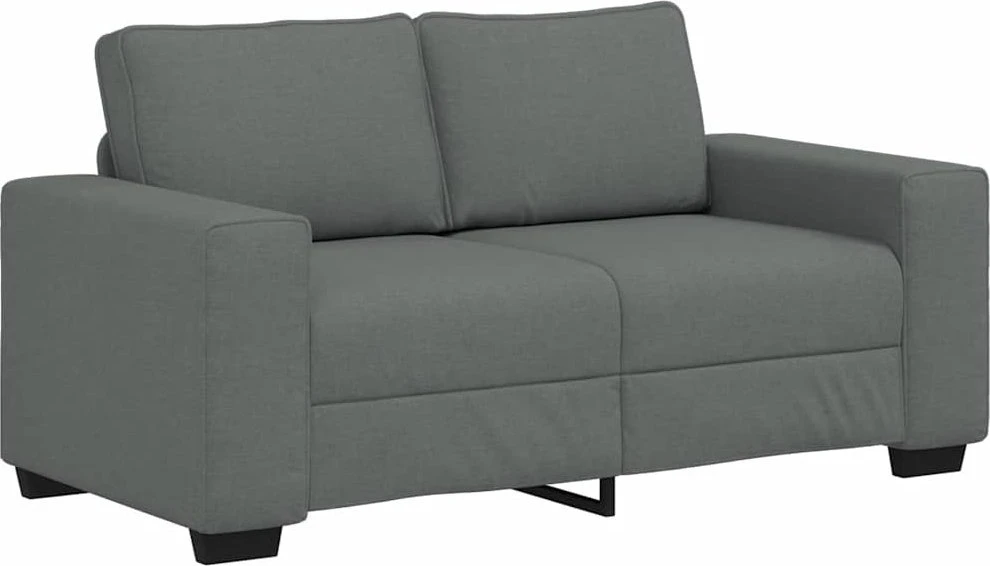 Sofa Dviejų dalių sofos komplektas su pagalvėlėmis, tamsiai pilkas audinys