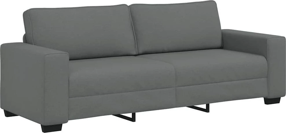 Sofa Dviejų dalių sofos komplektas su pagalvėlėmis, tamsiai pilkas audinys