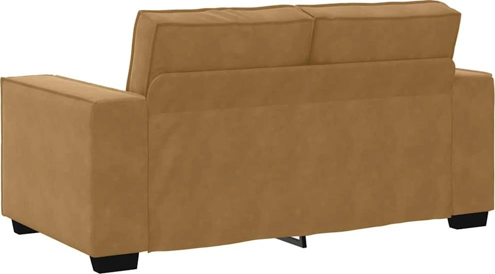 Sofa Dviejų dalių sofos komplektas su pagalvėlėmis, rudas aksomas