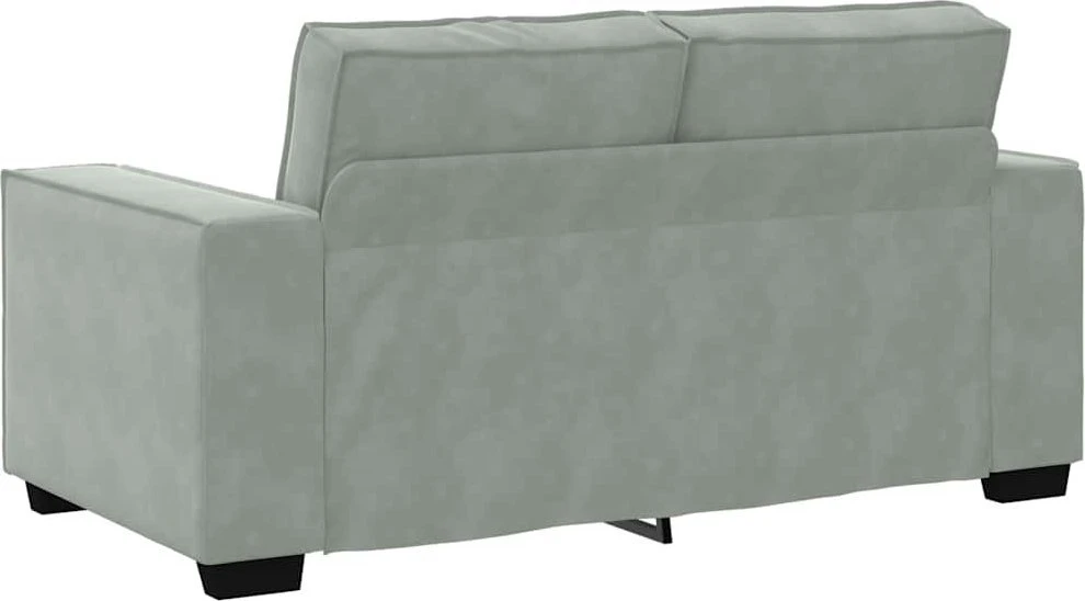 Sofa Dviejų dalių sofos komplektas su pagalvėlėmis, šviesiai pilkas aksomas