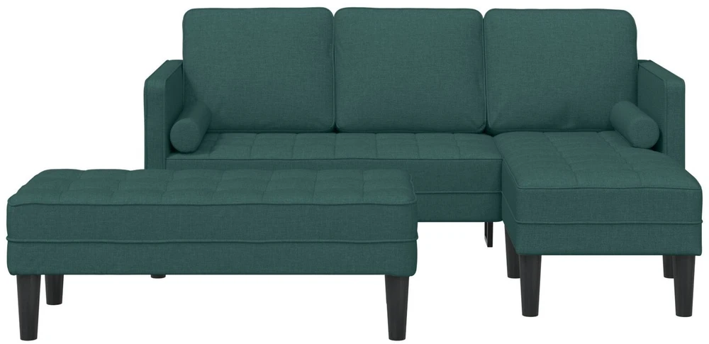 Sofa Sofos komplektas 2 vnt. Tamsiai žalia Poliesteris