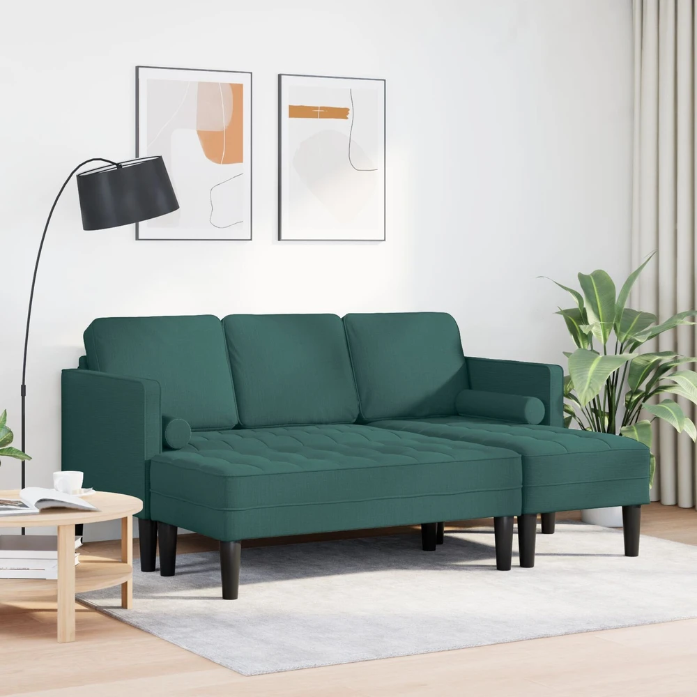 Sofa Sofos komplektas 2 vnt. Tamsiai žalia Poliesteris