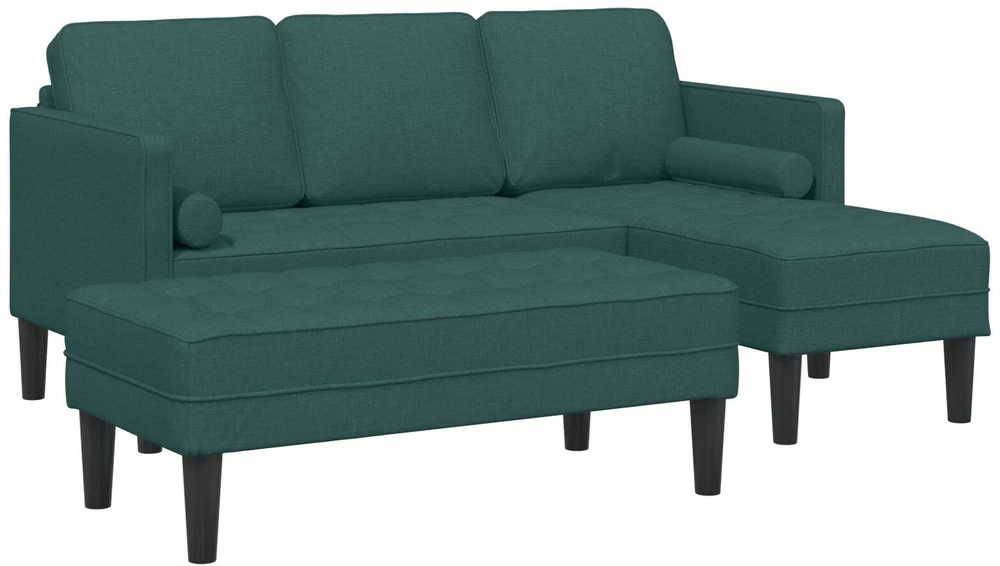 Sofa Sofos komplektas 2 vnt. Tamsiai žalia Poliesteris