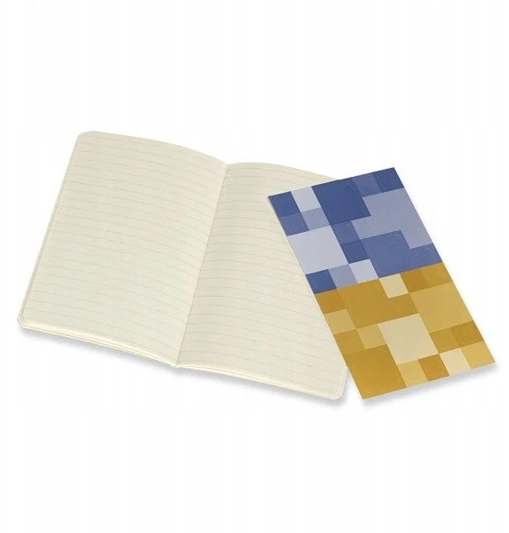 „Moleskine“ užrašų knygelių rinkinys (2 vnt.), 9x14 cm, linijuoti, 80 puslapių, mėlynos/gintarinės geltonos spalvos