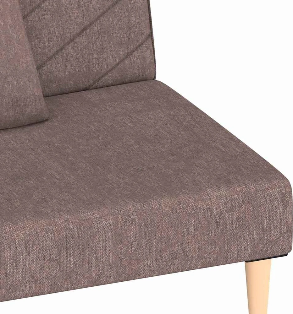 Dvivietė sofa-lova su dvejomis pagalvėmis, taupe, audinys