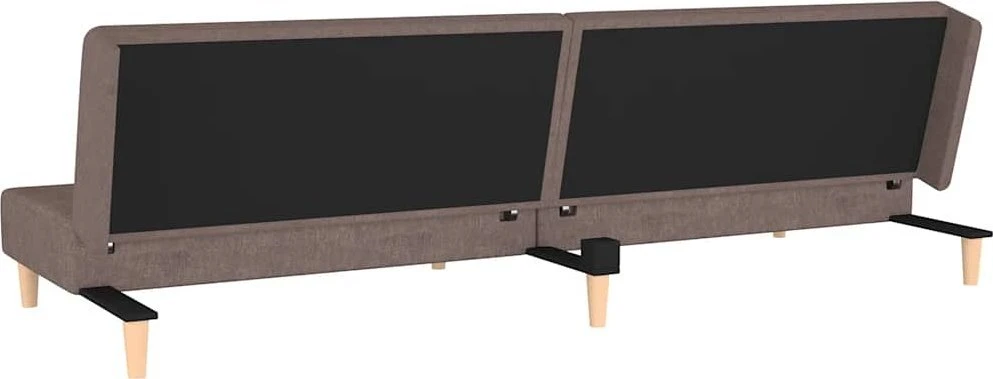 Dvivietė sofa-lova su dvejomis pagalvėmis, taupe, audinys
