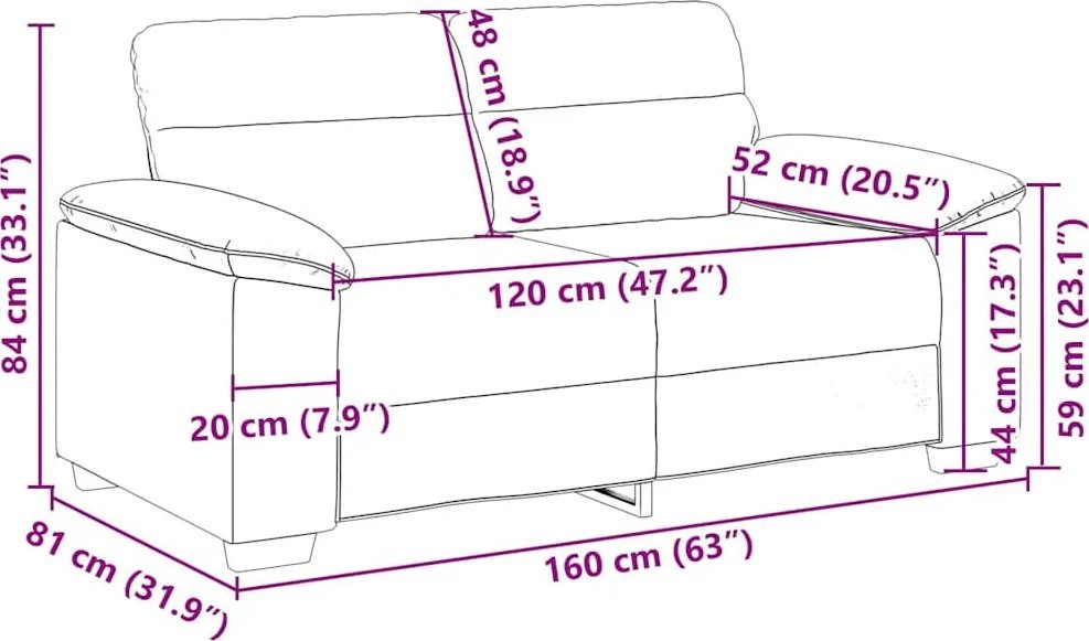 Dvivietė sofa, juoda, 160x81x84 cm, dirbtinė oda