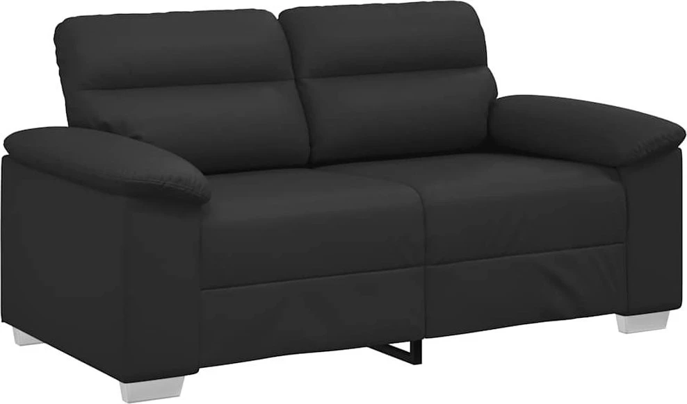 Dvivietė sofa, juoda, 160x81x84 cm, dirbtinė oda